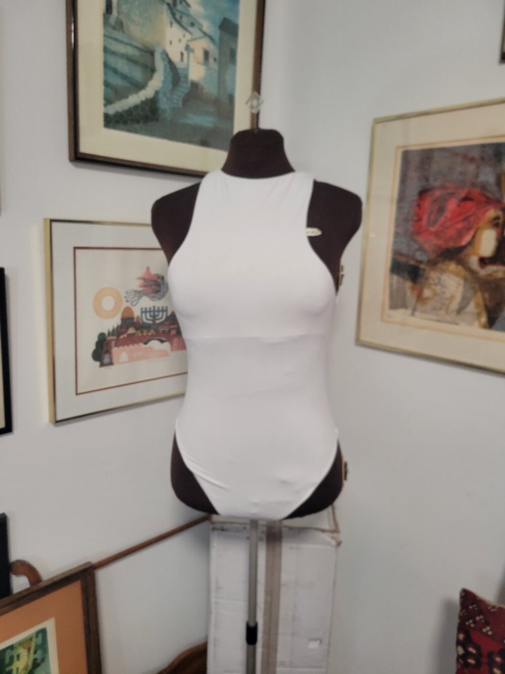 Zara White Bodysuit Tank top Size S